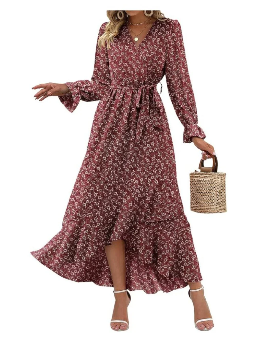 btfbm dress Btfbm Dresses for Women Summer Clothes Formal Bodycon Mock Neck Cap Sleeve Midi Party Cocktail Wedding Guest Dress, Women's, Size: XL, Brown